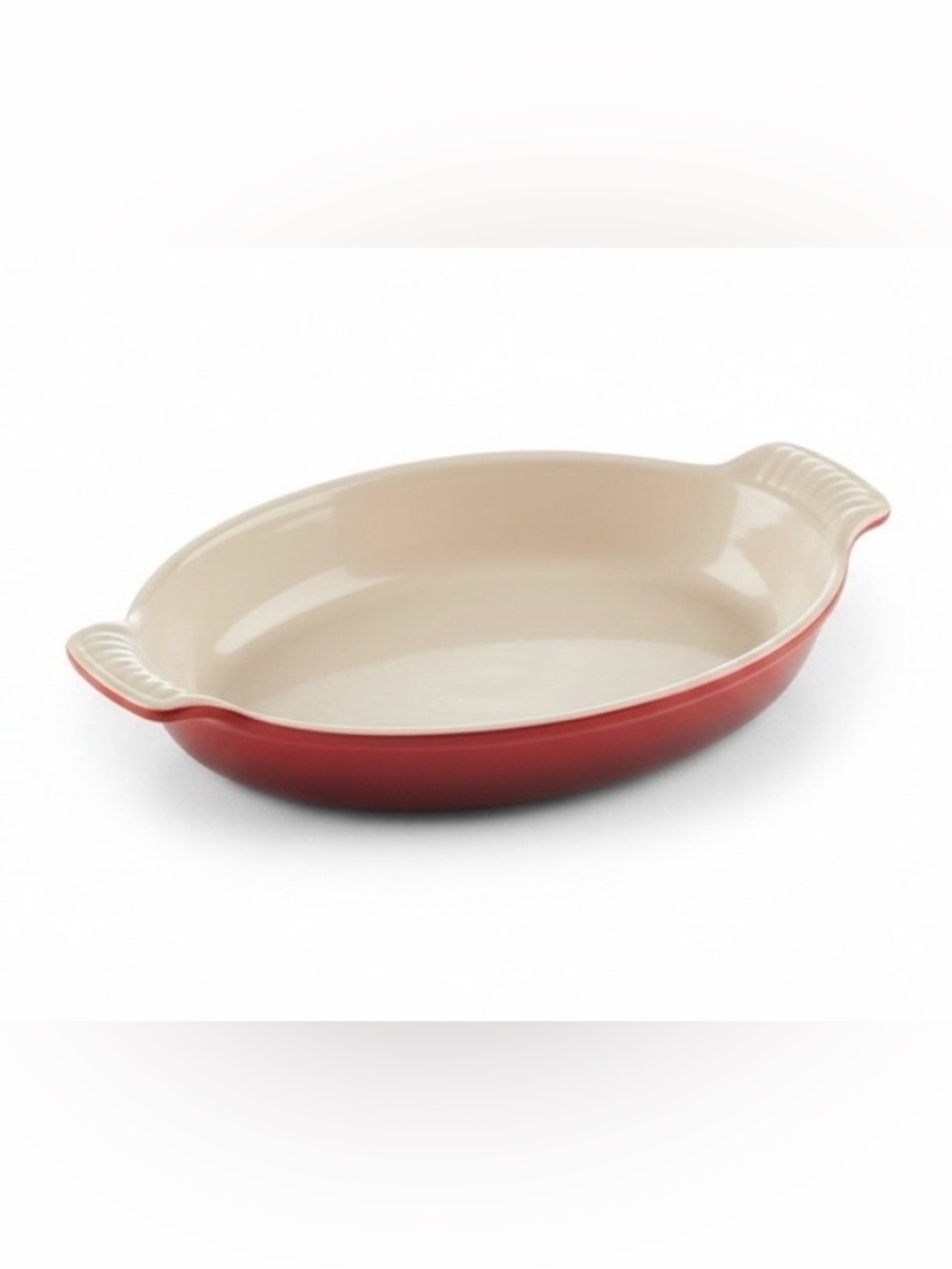 Vintage HTF Le Creuset 28cm OvalCast Iron Enamel Baking Dish in Cerise 1.75 Qt